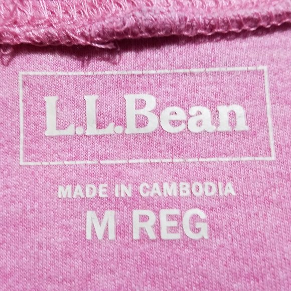 L.L. Bean Heather Pink Cotton Interlock Long Sleeve Turtleneck - Picture 2 of 8